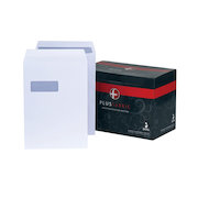 Plus Fabric Envelopes PEFC Pocket Self Seal Window 120gsm C4 324x229mm White