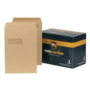 New Guardian Envelopes Pocket Self Seal Window 130gsm C4 324x229mm Manilla