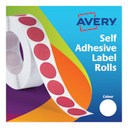 Avery Labels in Dispenser on Roll Round Diam.19mm White