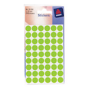 Avery Packets of Labels Round Diam.13mm Neon Green