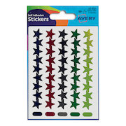 Avery Packet of Labels Star Shaped 14mm Assorted