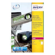 Avery Heavy Duty Labels Laser 1 per Sheet 210x297mm White