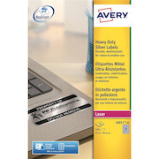 Avery Heavy Duty Labels Laser 27 per Sheet 63.5x29.6mm Silver