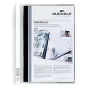 Durable Duraplus Quotation Filing Folder with Clear Title Pocket PVC A4+ White