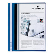 Durable Duraplus Quotation Filing Folder with Clear Title Pocket PVC A4+ Blue