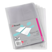 Rexel Nyrex 80 Twin Wallet with 2 Vertical Inside Pockets A4 Clear