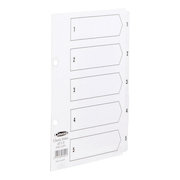 Concord Classic Index 1-5 Mylar-reinforced Punched 4 Holes 150gsm A4 White