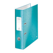 Leitz WOW Lever Arch File 80mm Spine for 600 Sheets A4 Ice Blue