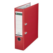 Leitz Lever Arch File Plastic 80mm Spine A4 Red