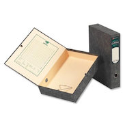 Rexel Classic Box File 70mm Spine Press Button Closure Foolscap Black/Green Cloud