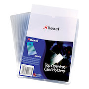 Rexel Card Holder Polypropylene Wipe-clean Top-opening A4