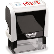 Trodat Office Printy Stamp Self-inking - Posted - 18x46mm Reinkable Red and Blue