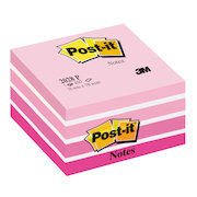 Post-it Note Cube 450 Sheets 76x76mm Pastel Pink/Neon Pink Shades