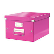 Leitz Click & Store Collapsible Storage Box Medium For A4 Pink