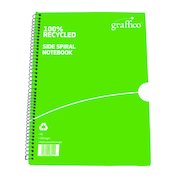 Graffico Recycled Spiral Bound Notebook 100 Pages A5 (10 Pack) 5000335