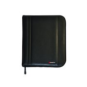 Monolith Leather Look Zipped Ring Binder PU A4 Black 2754