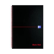 Black n' Red Ruled Perforated Wirebound Hardback Notebook A4 (5 Pack) 100102248