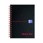 Black n' Red Ruled Perforated Wirebound Hardback Notebook A6 (5 Pack) 100080448