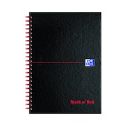 Black n' Red Ruled Perforated Wirebound Hardback Notebook A5 (5 Pack) 846350112