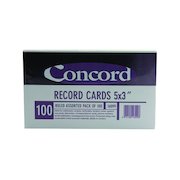 Concord Record Card 127x76mm Assorted (100 Pack) 16099/160