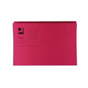 Q-Connect Square Cut Folder Mediumweight 250gsm Foolscap Red (100 Pack) KF01186