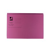 Q-Connect Square Cut Folder Mediumweight 250gsm Foolscap Pink (100 Pack) KF01187