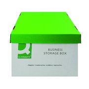 Q-Connect Business Storage Box 335x400x250mm Green and White (10 Pack) KF21660