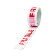 Polypropylene Tape Printed Fragile 50mmx66m White Red (6 Pack) PPP-C