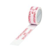 Polypropylene Tape Printed Contents Checked 50mmx66m (6 Pack)White Red PPPS-SECURITY