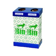 Acorn Office Twin Recycling Bin Blue/Green 802853