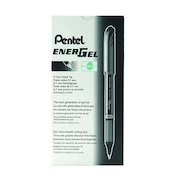 Pentel EnerGel Plus Metal Tip Rollerball Pen 0.7mm Black (12 Pack) BL27-A