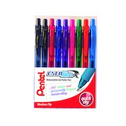 Pentel EnerGel Retractable Pen Medium Assorted (9 Pack) YBL107/9-MIX
