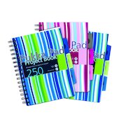 Pukka Pad Stripes Polypropylene Project Book 250 Pages A5 Blue/Pink (3 Pack) PROBA5