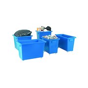 Bottle Skip 930X340X550mm 4X50mm Swivel Blue 328239