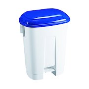 Derby 60 Litre White/Blue Plastic Pedal Bin 348013