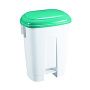 Derby 60 Litre White/Green Plastic Pedal Bin 348015