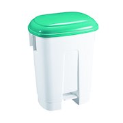 Derby 30 Litre White/Green Plastic Pedal Bin 348024