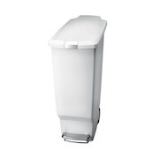 White Slim Plastic Pedal Bin 40L 382649