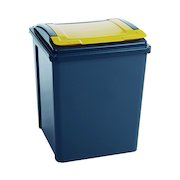 VFM Recycling Bin With Lid 50 Litre Yellow 384287