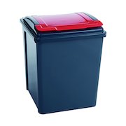 VFM Recycling Bin With Lid 50 Litre Red 384289