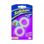 Sellotape On-Hand Refill Invisible Tape 18mm x 15m (2 Pack) 2379006