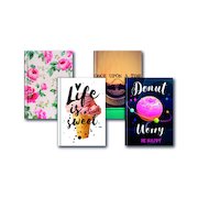 A5 Fashion Assorted Feint Ruled Casebound Notebooks (5 Pack) 301651