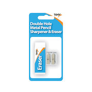 Tiger Eraser and Metal Double Hole Sharpener Set (12 Pack) 302023