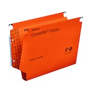Rexel Crystalfile Classic 30mm Lateral File 300 Sheet Orange (25 Pack) 3000110