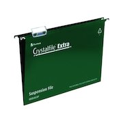 Rexel Crystalfile Extra 15mm Suspension File Foolscap Green (25 Pack) 70628