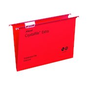 Rexel Crystalfile Extra 15mm Suspension File Foolscap Red (25 Pack) 70629