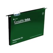 Rexel Crystalfile Extra 30mm Suspension File Foolscap Green (25 Pack) 70631