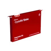 Rexel Crystalfile Extra 30mm Suspension File Foolscap Red (25 Pack) 70632