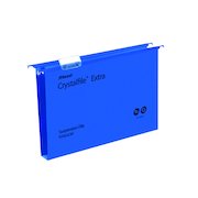 Rexel Crystalfile Extra 30mm Suspension File Foolscap Blue (25 Pack) 70633