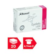 Rexel Eyelets 4.7mm x 4.2mm (500 Pack) 20320050